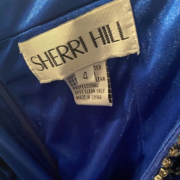 Sherri Hill 2 Piece Royal Blue Beaded Prom Dress Size 4 - Picture 9 of 13